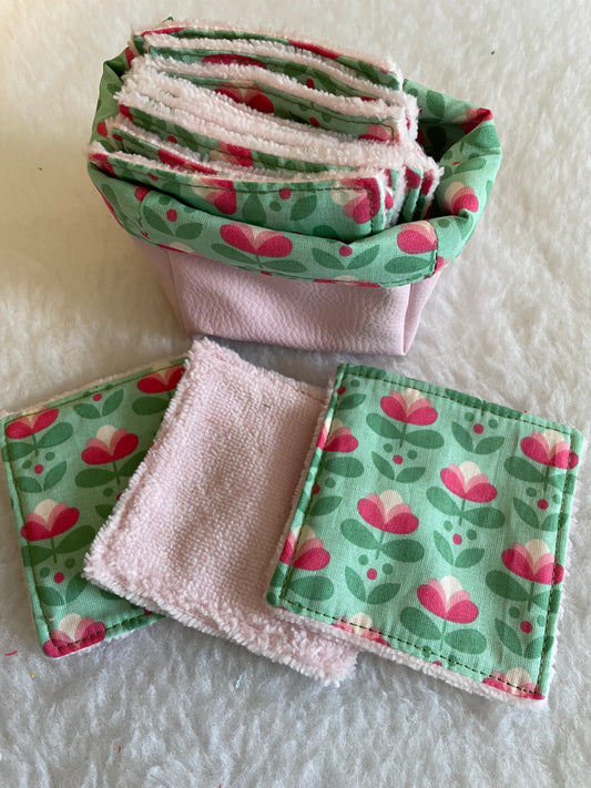 Panier et lingettes blush